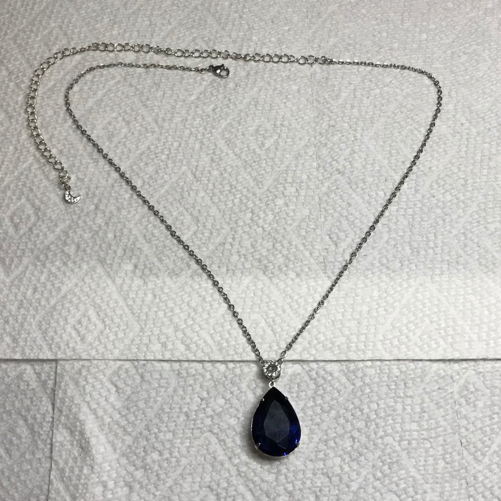 Peaky Blinders Grace Shelby Teardrop Sapphire Necklace, Handmade Replica - Picture 11 of 15